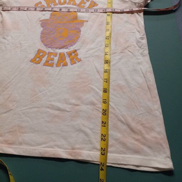 Smokey Bear Small Cotton Blend Pink White Tie-dye Short Sleeve T-Shirt - Picture 6 of 7